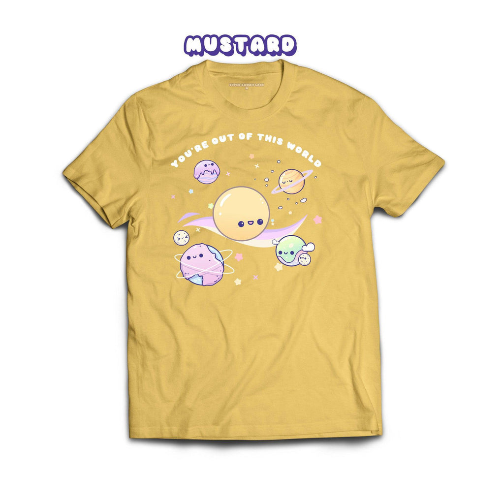Planets T-shirt, Mustard 100% Ringspun Cotton T-shirt