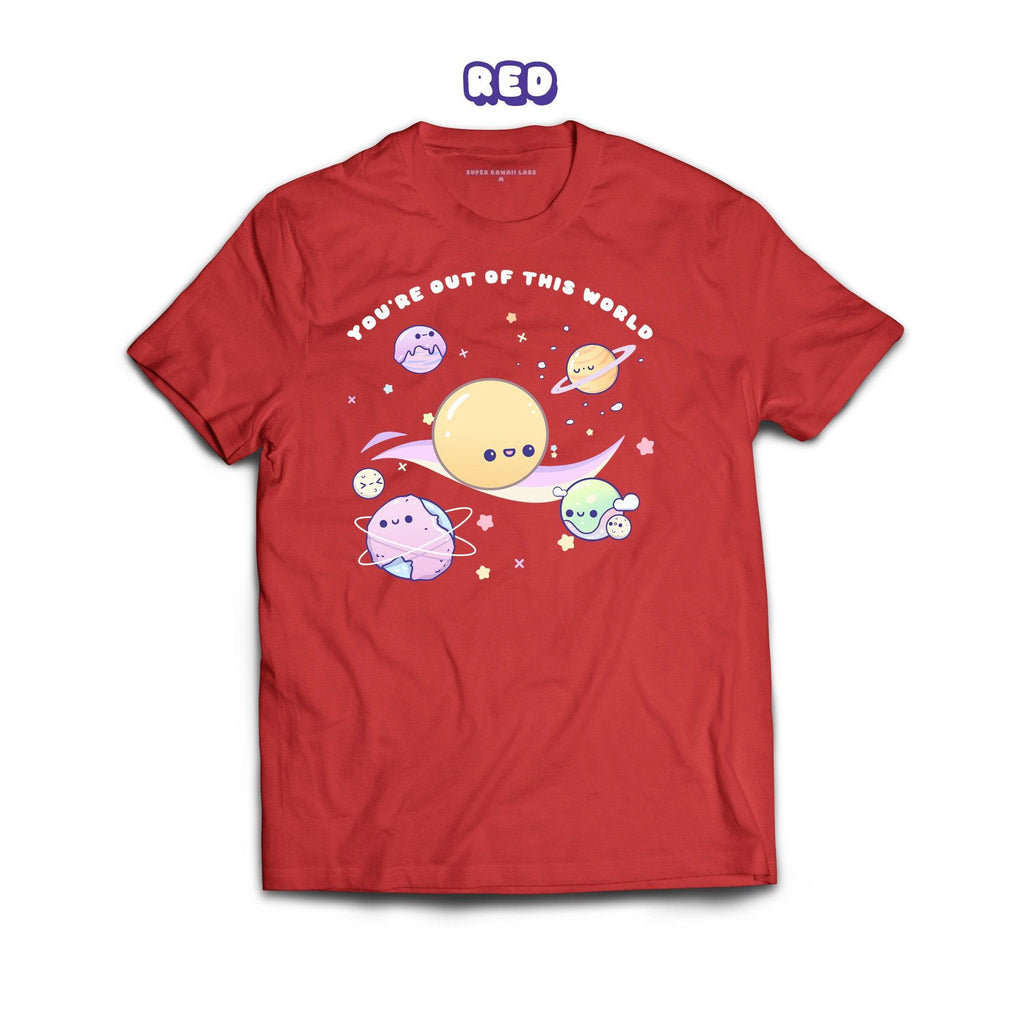 Planets T-shirt, Red 100% Ringspun Cotton T-shirt