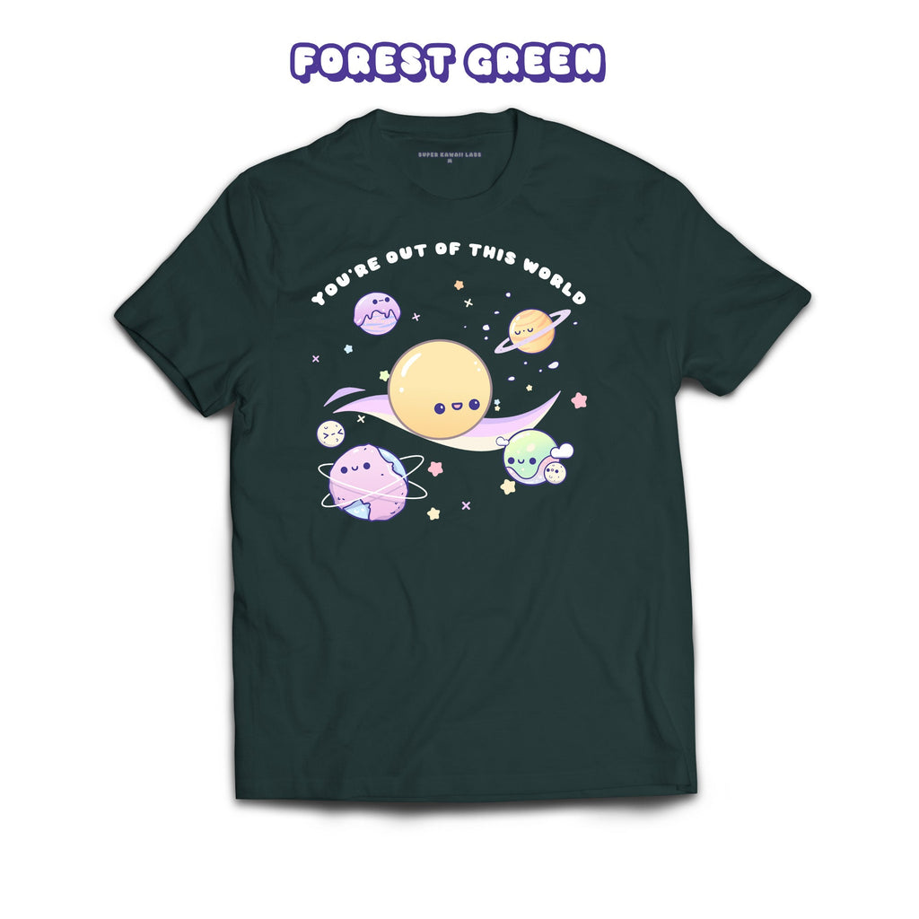 Planets T-shirt, Forest Green 100% Ringspun Cotton T-shirt