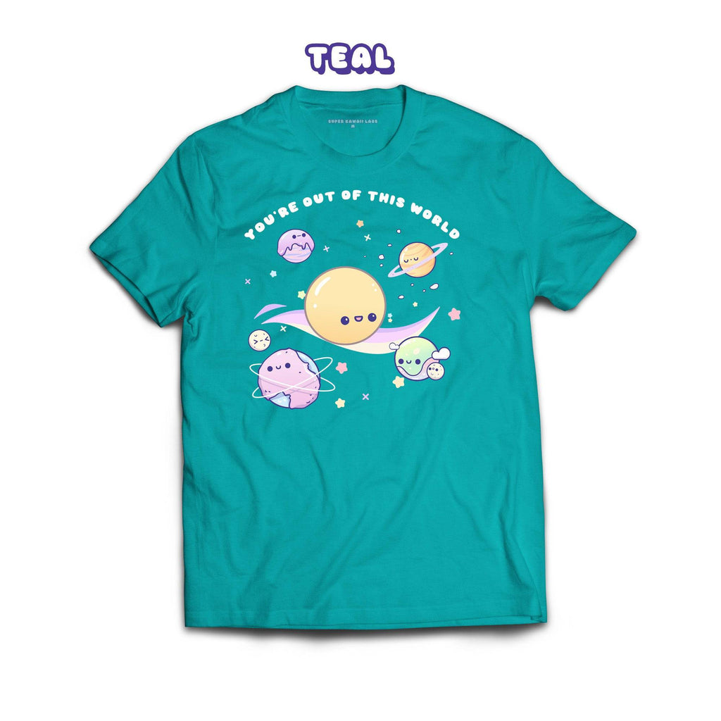 Planets T-shirt, Teal 100% Ringspun Cotton T-shirt