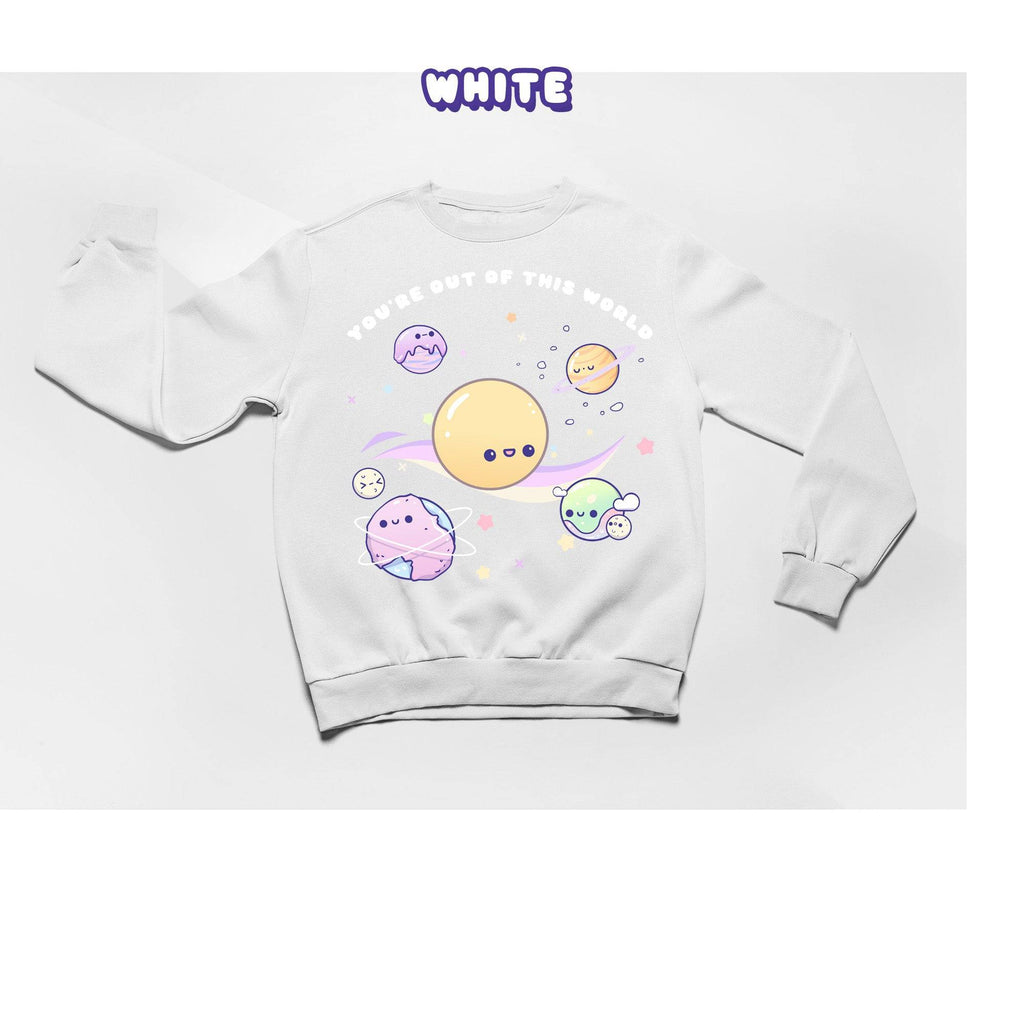 Planets Crewneck Premium Sweater - Super Kawaii Labs