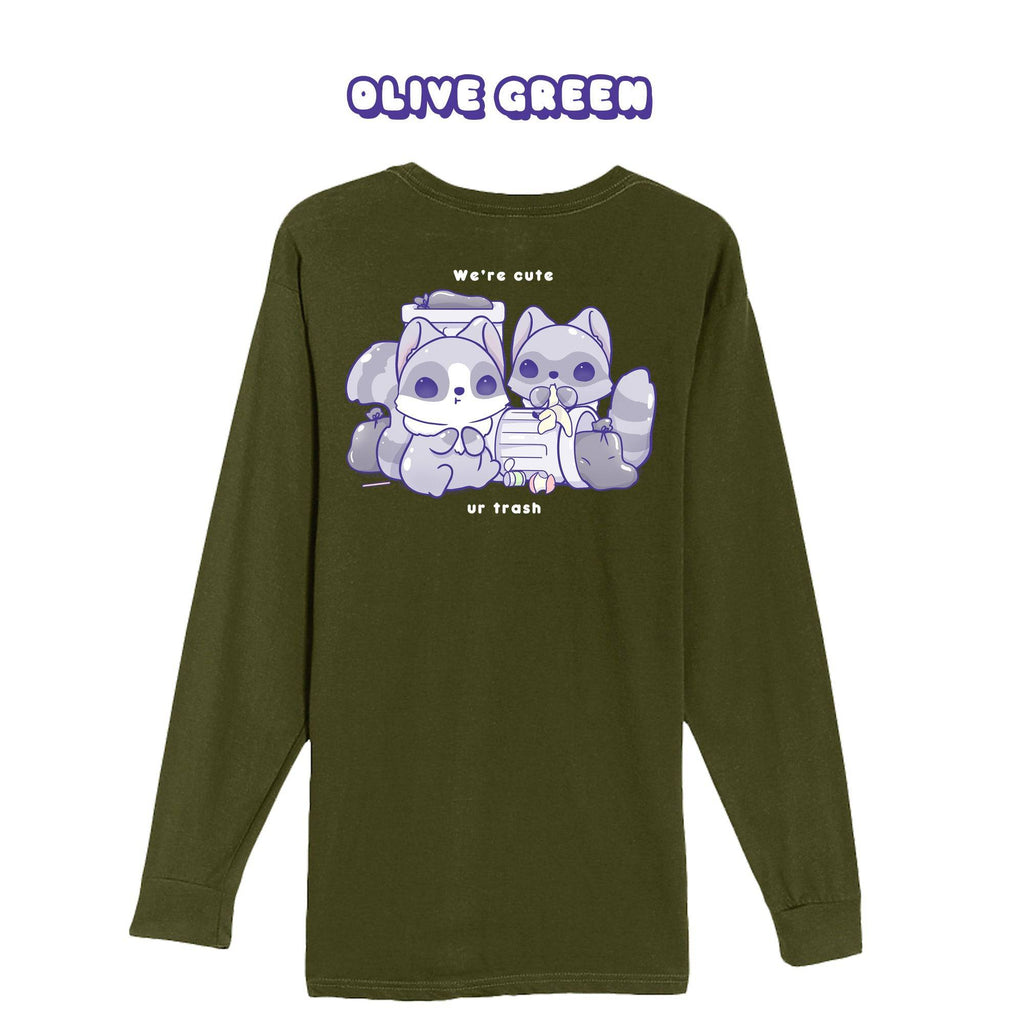 Racoons Olive Green Longsleeve T-shirt