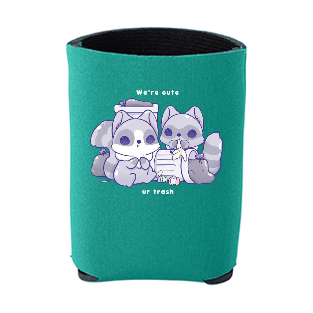 Kawaii Teal Racoons Beverage Holder