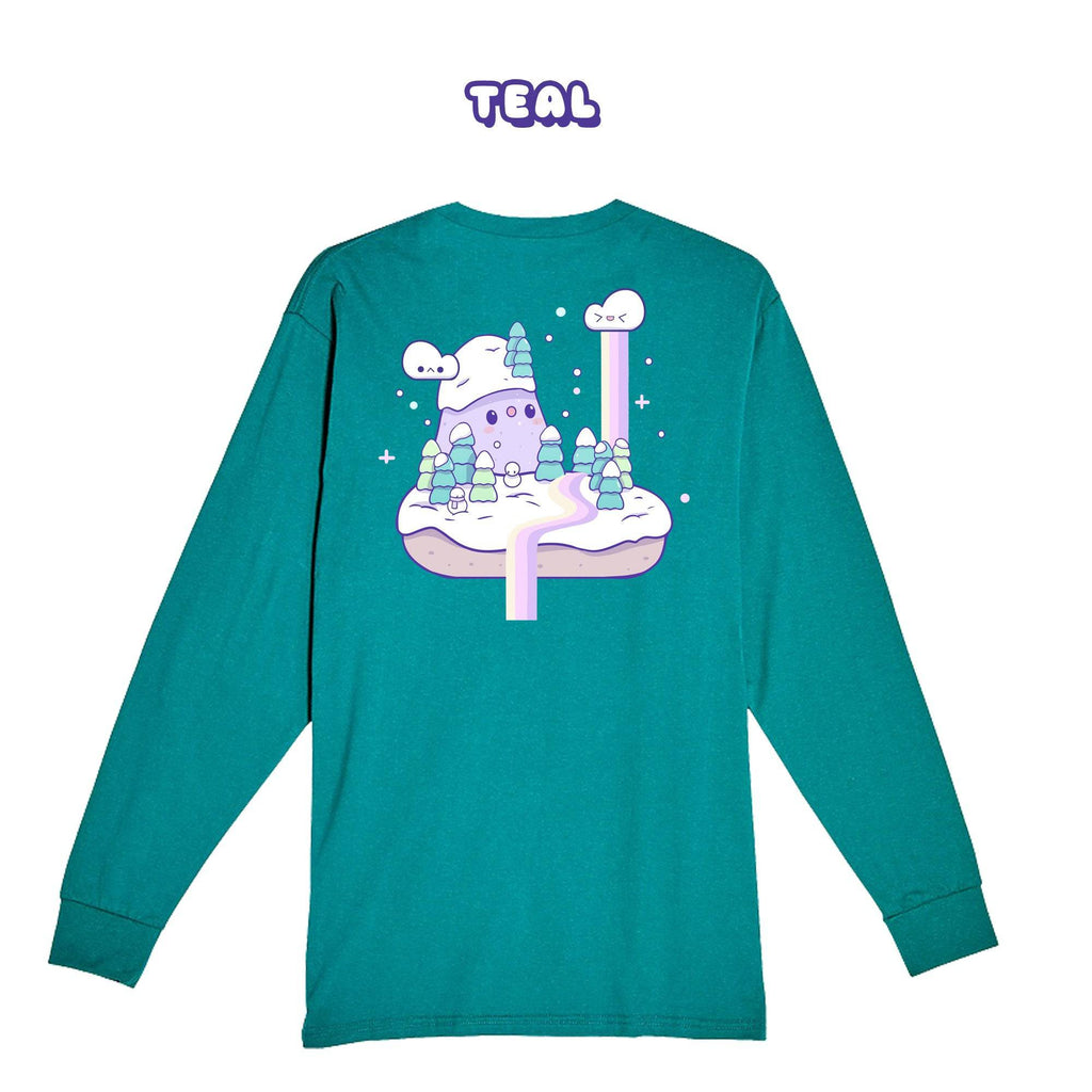 Snowy Mountain Teal Longsleeve T-shirt