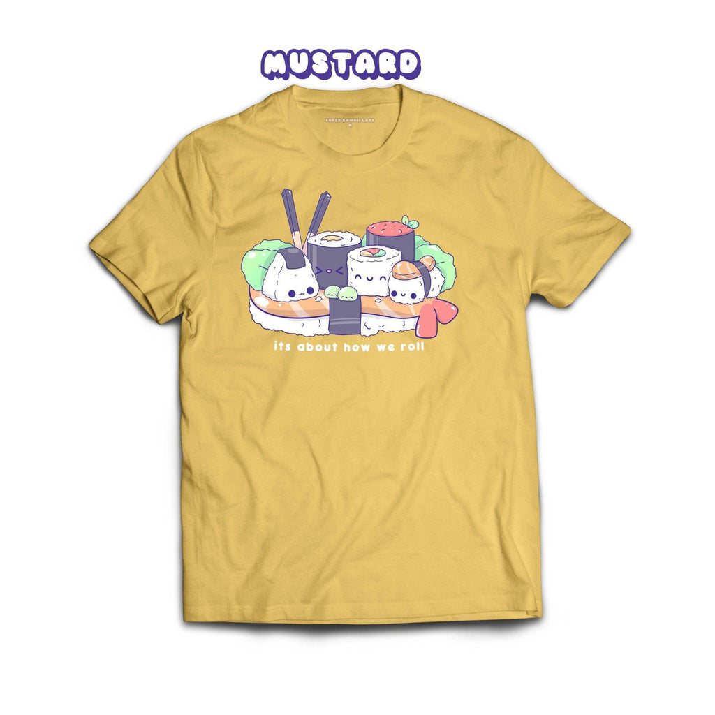 Sushi T-shirt, Mustard 100% Ringspun Cotton T-shirt