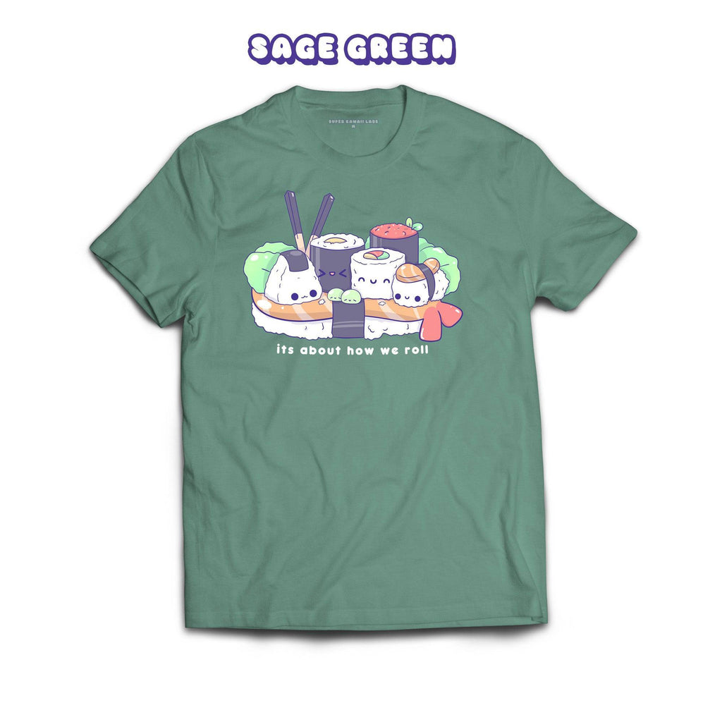 Sushi T-shirt, Sage 100% Ringspun Cotton T-shirt