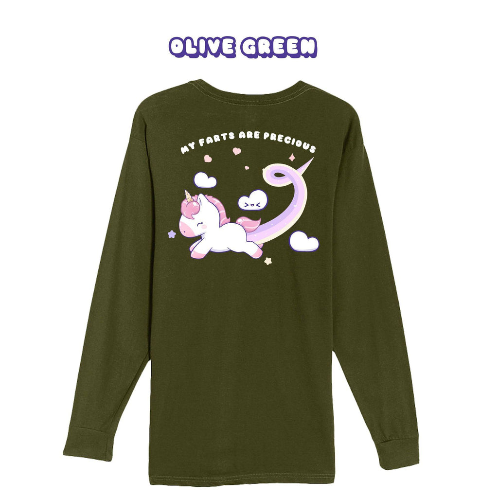 Unicorn Olive Green Longsleeve T-shirt