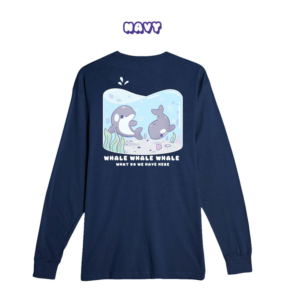 Whales Navy Longsleeve T-shirt