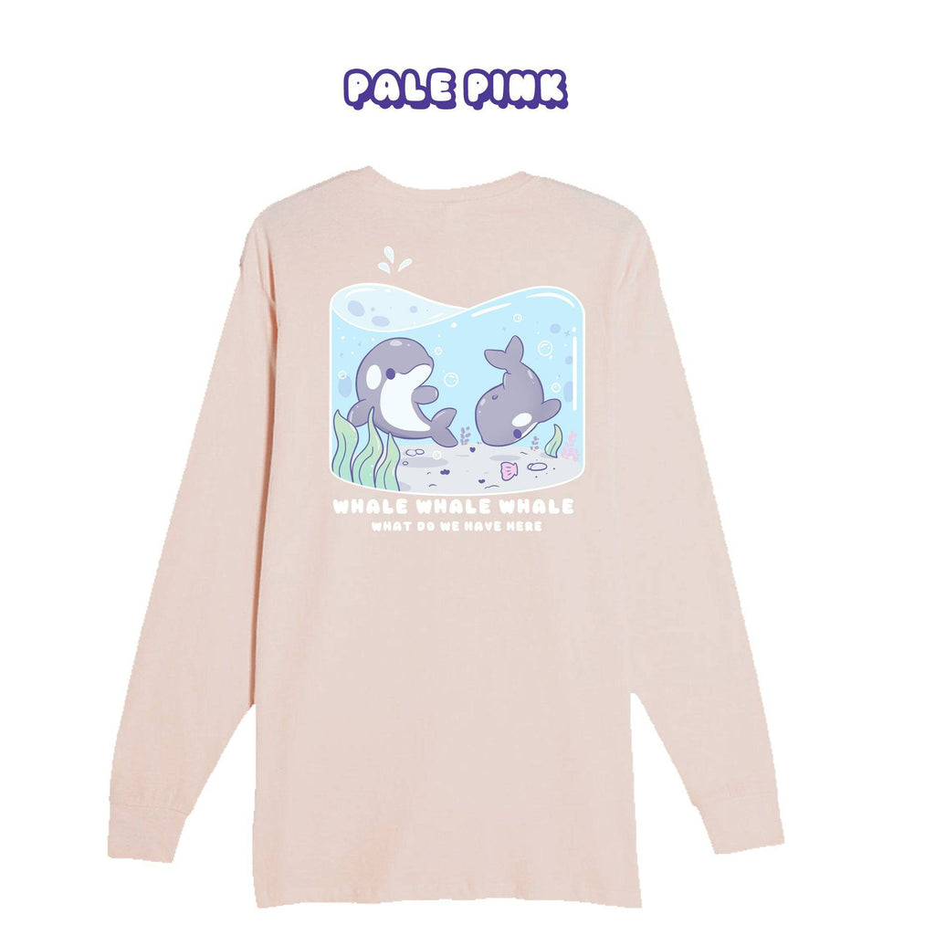 Whales Pale Pink Longsleeve T-shirt