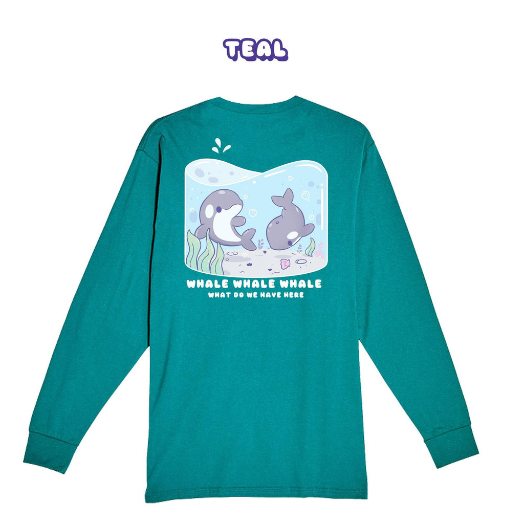 Whales Teal Longsleeve T-shirt