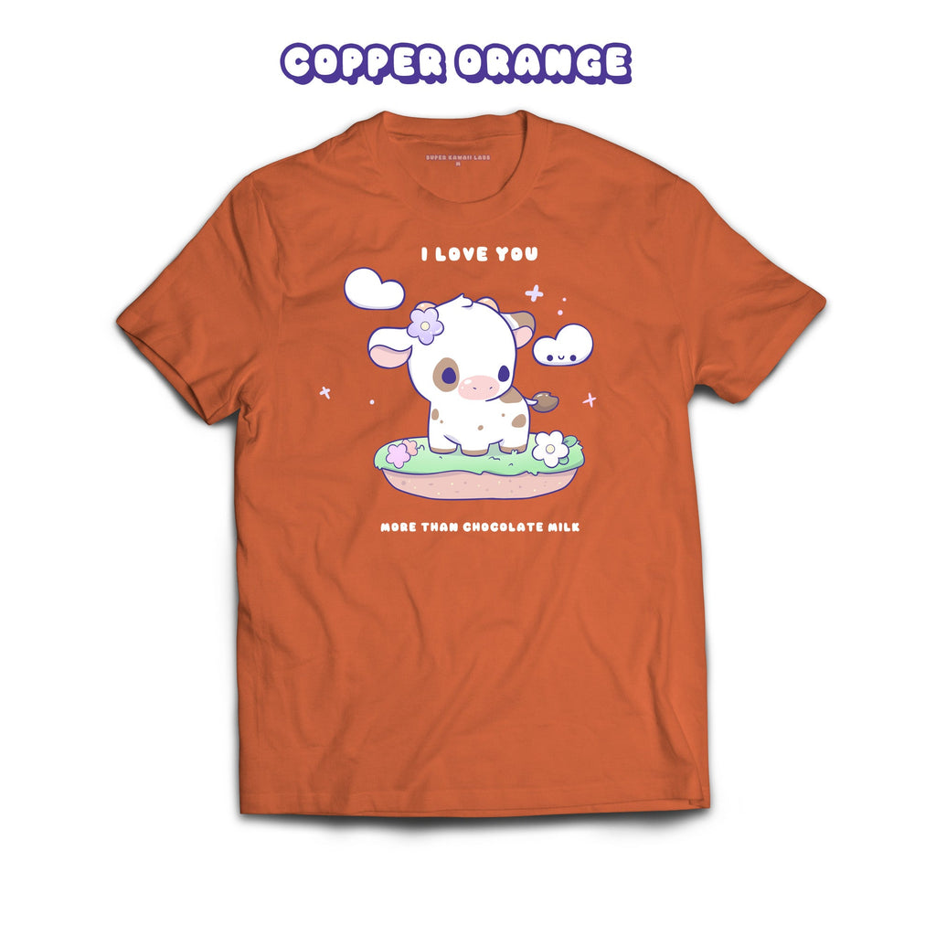 Chocolate Cow T-shirt, Copper Orange 100% Ringspun Cotton T-shirt