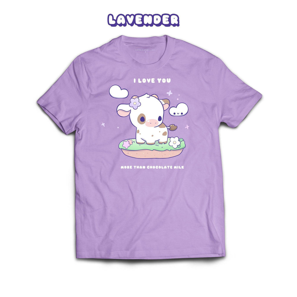 Chocolate Cow T-shirt, Lavender 100% Ringspun Cotton T-shirt