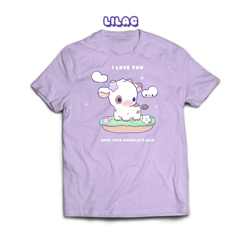 Chocolate Cow T-shirt, Lilac 100% Ringspun Cotton T-shirt