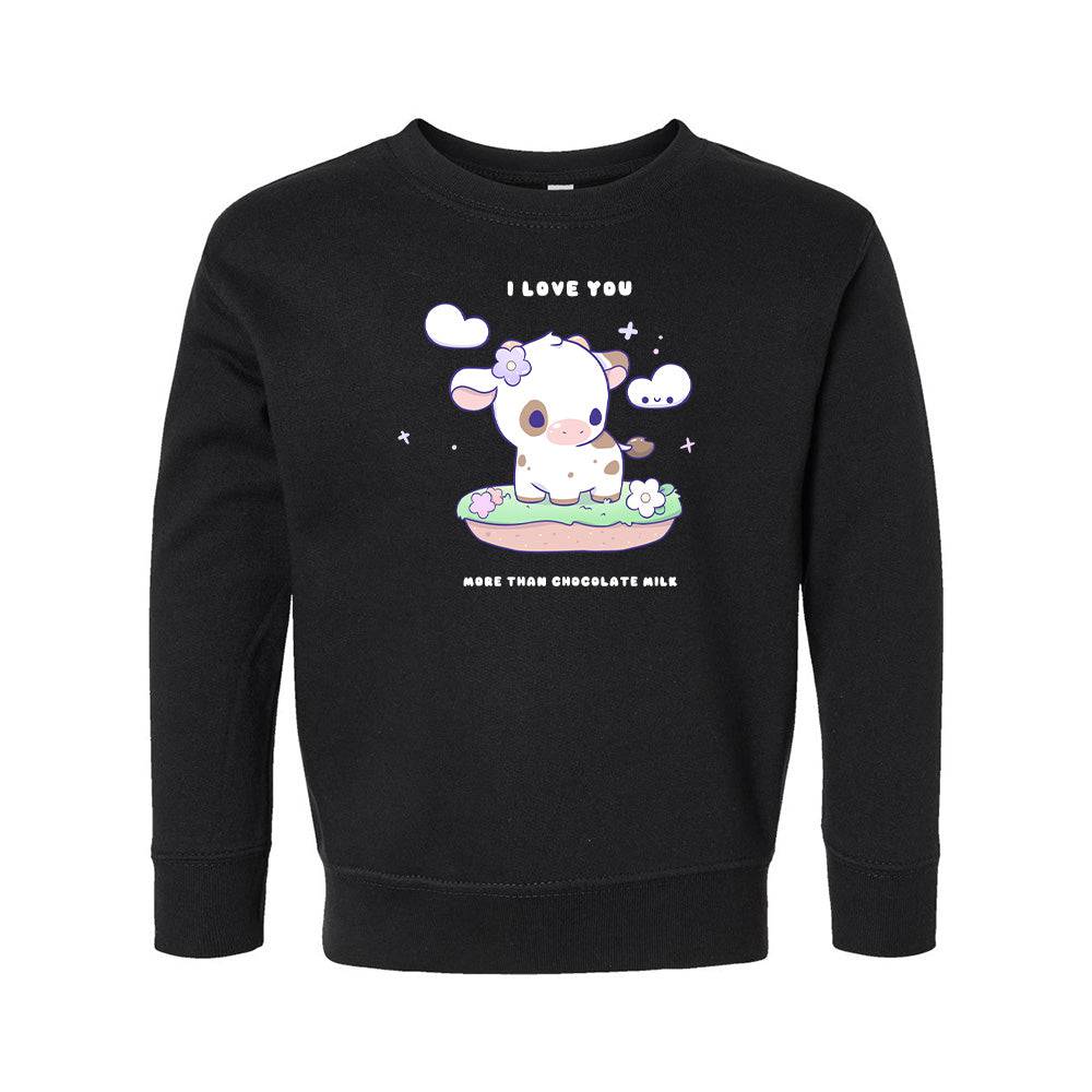 Black cow2 Toddler Crewneck Sweatshirt