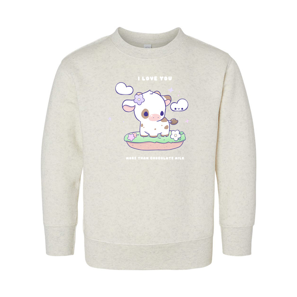 Natural cow2 Toddler Crewneck Sweatshirt