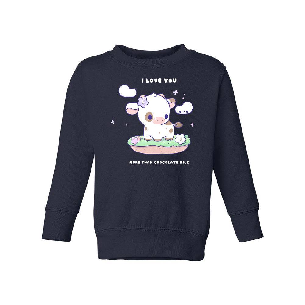 Navy cow2 Toddler Crewneck Sweatshirt
