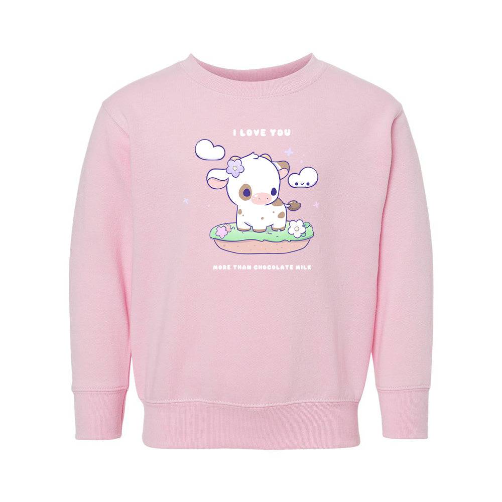 Pink cow2 Toddler Crewneck Sweatshirt