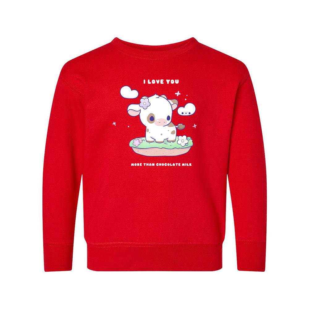 Red cow2 Toddler Crewneck Sweatshirt