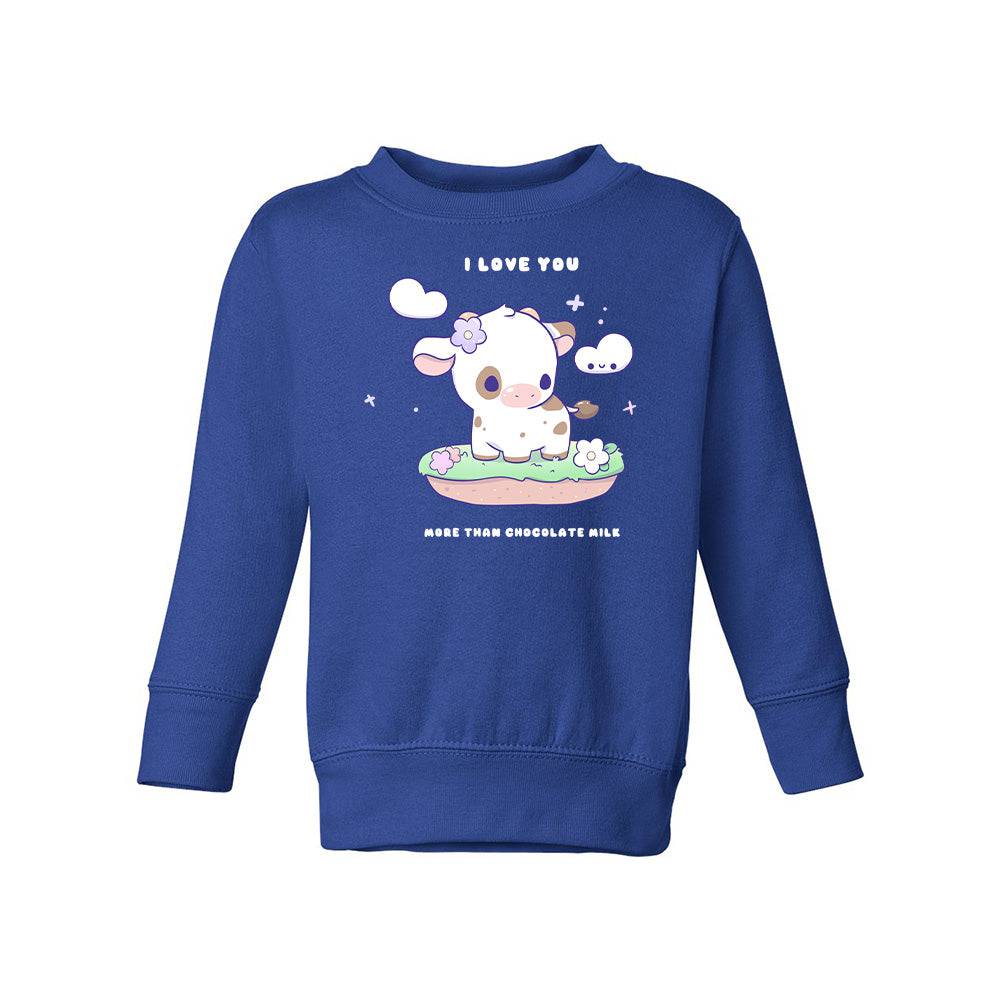 Royal Blue cow2 Toddler Crewneck Sweatshirt