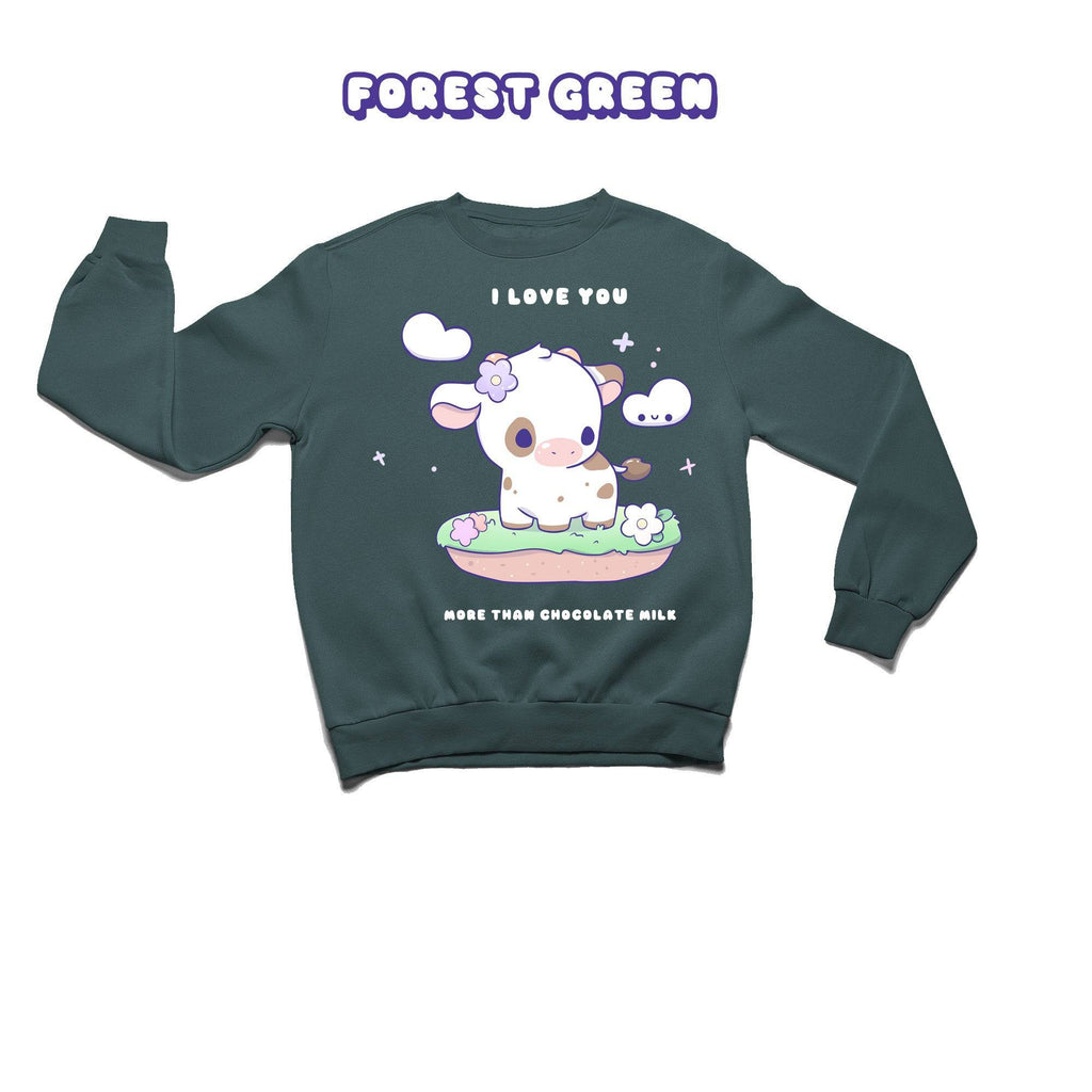 Chocolate Cow Crewneck Premium Sweater - Super Kawaii Labs